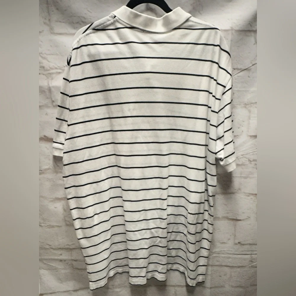 Polo by Ralph Lauren Vtg. Polo shirt white blue stripe size XXL‎